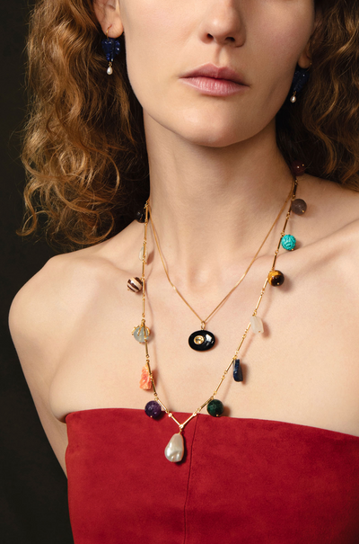 OVAL PENDANT NECKLACE IN ONYX