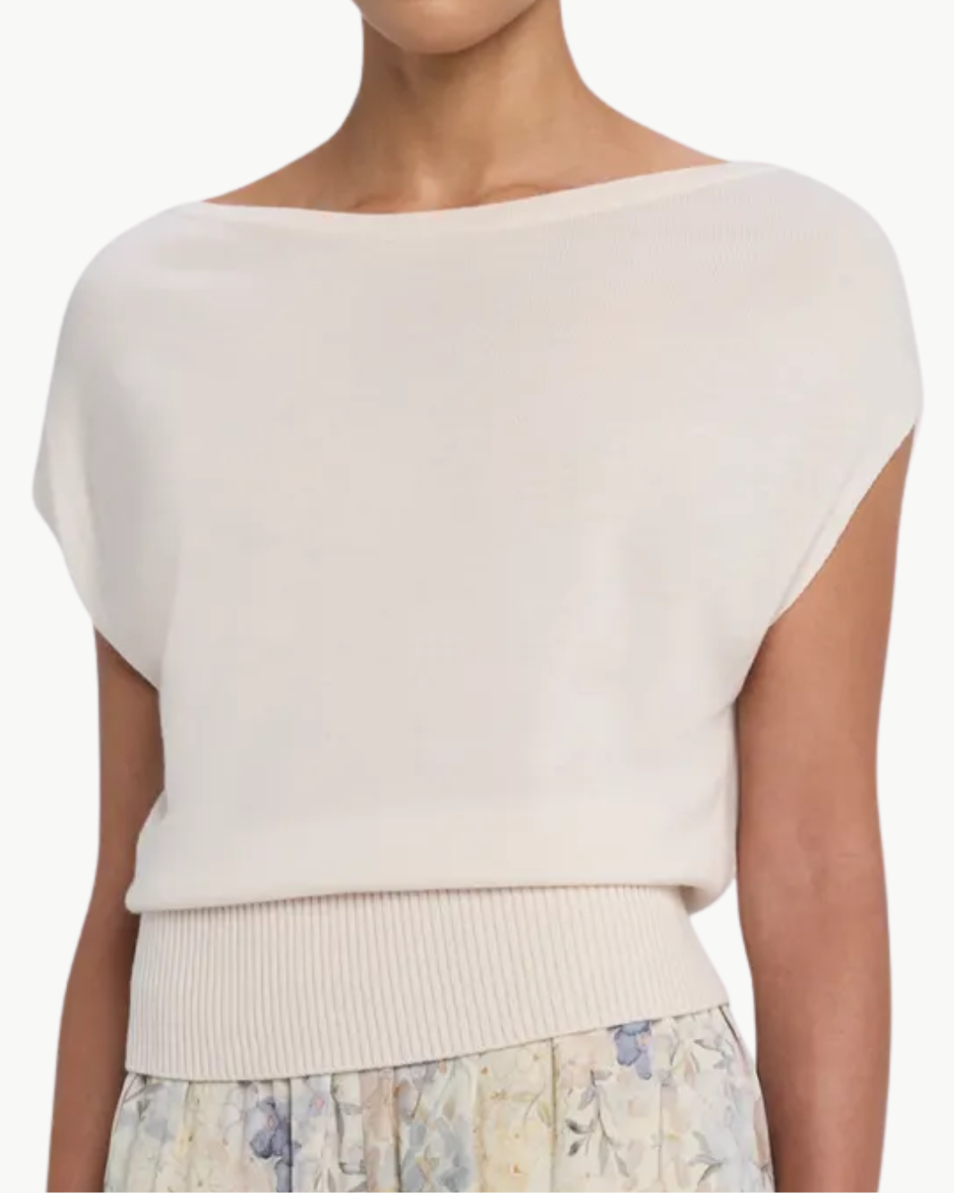 CHET MERINO OFF-THE-SHOULDER SWEATER IN BONE - Romi Boutique