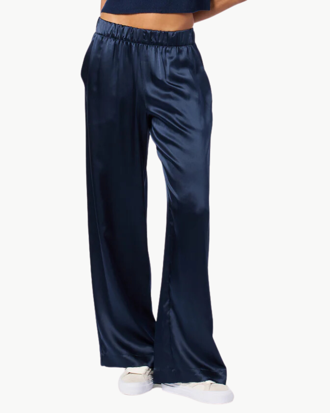 BRYNN HIGH RISE PULL ON WIDE LEG PANT IN MIDNIGHT NAVY