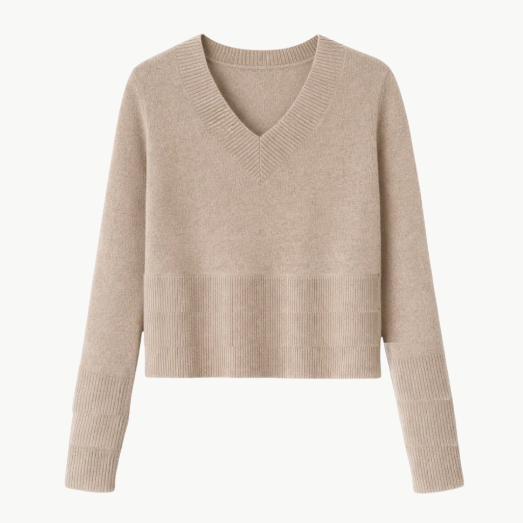 Autumn Cashmere V NECK WITH HIGH CUFFS at Romi Boutique