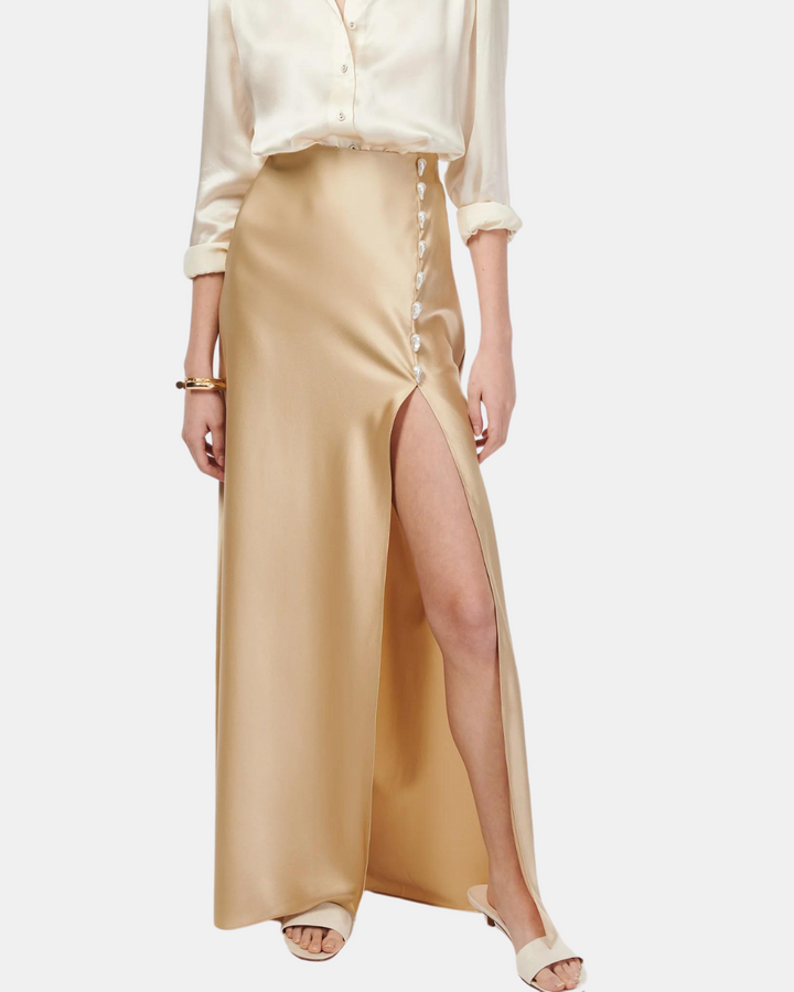 NOLEE SLIT SKIRT IN IRISH CREAM | Romi Boutique
