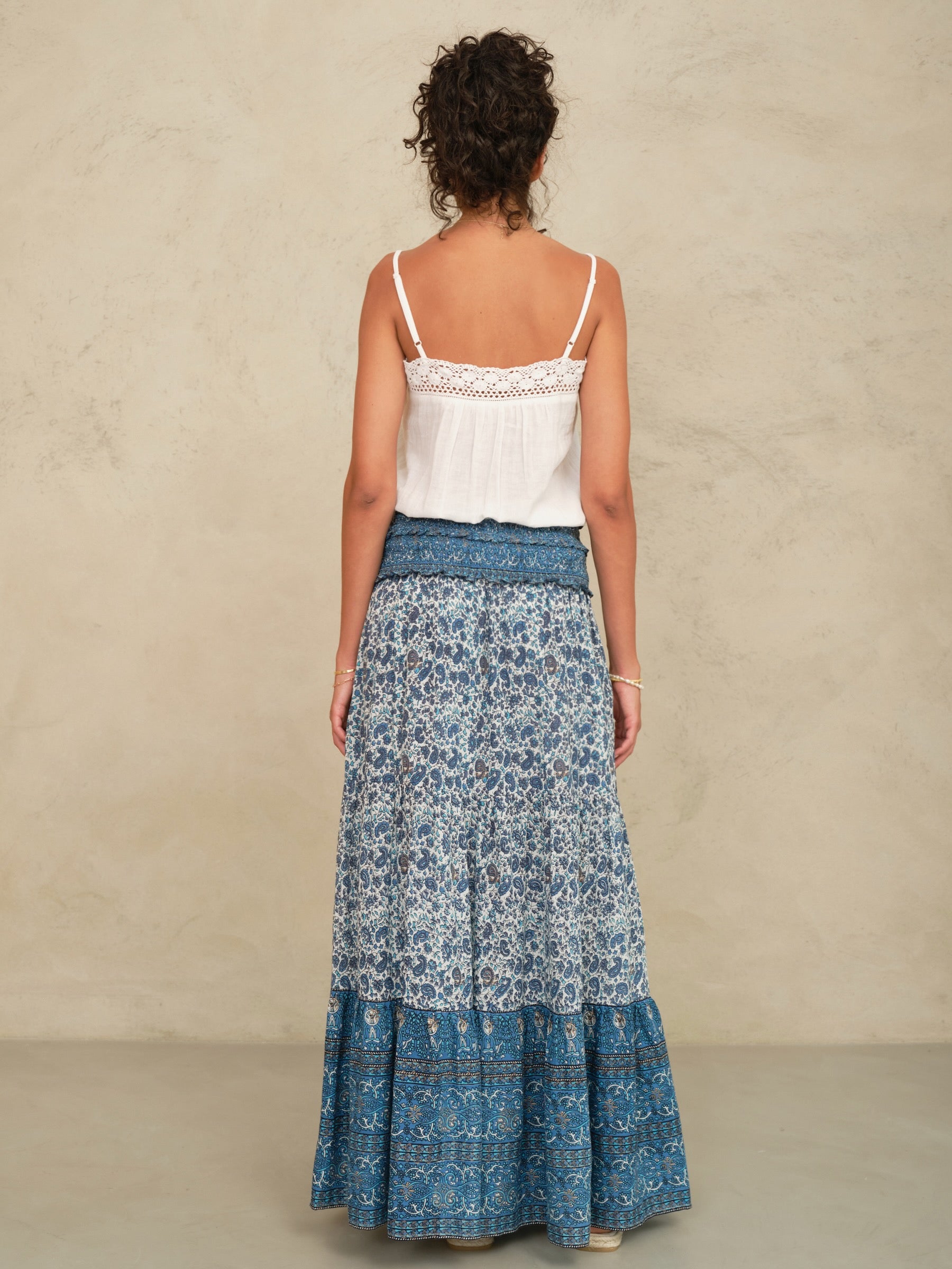 Mabe Esti Print Maxi Skirt at Romi Boutique