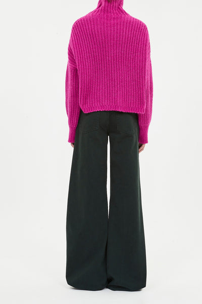 VERON ALPACA KNIT TURTLENECK IN ROSE