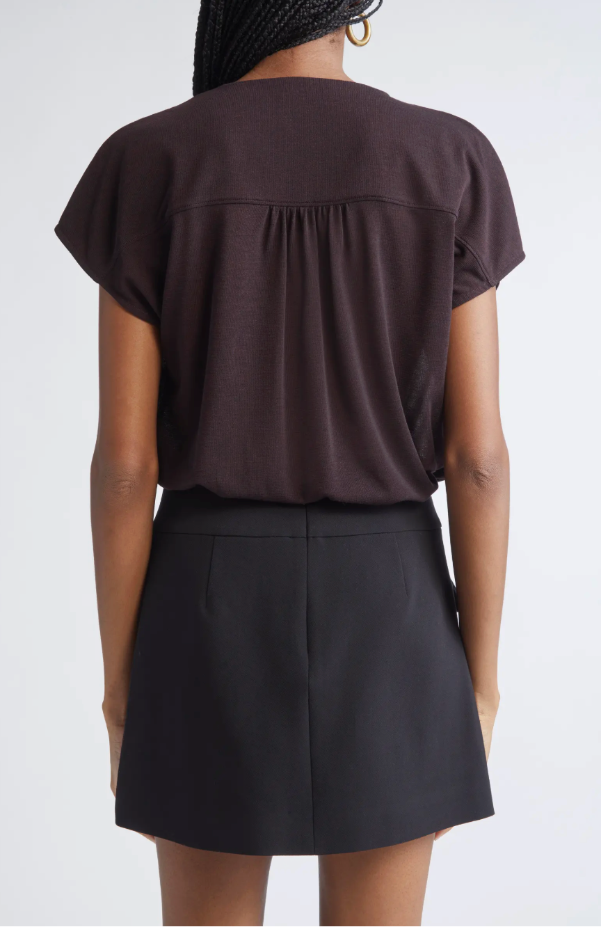 DOROTHY KNIT COWL NECK TOP IN BLACKBERRY