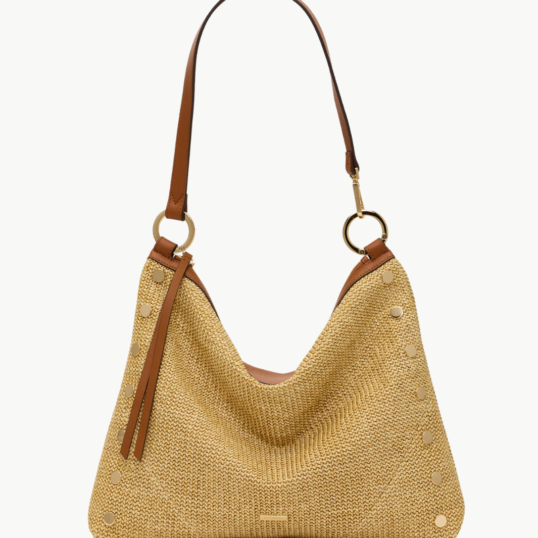 Hammitt KYLE LARGE IN COCOA RAFFIA/GOLD at Romi Boutique