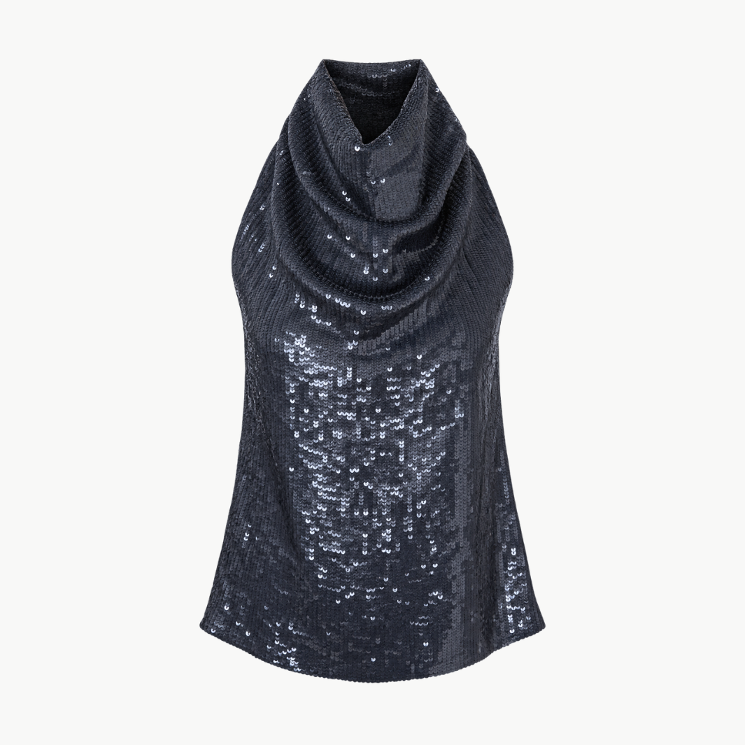 Friday Night Halter Sequin Top
