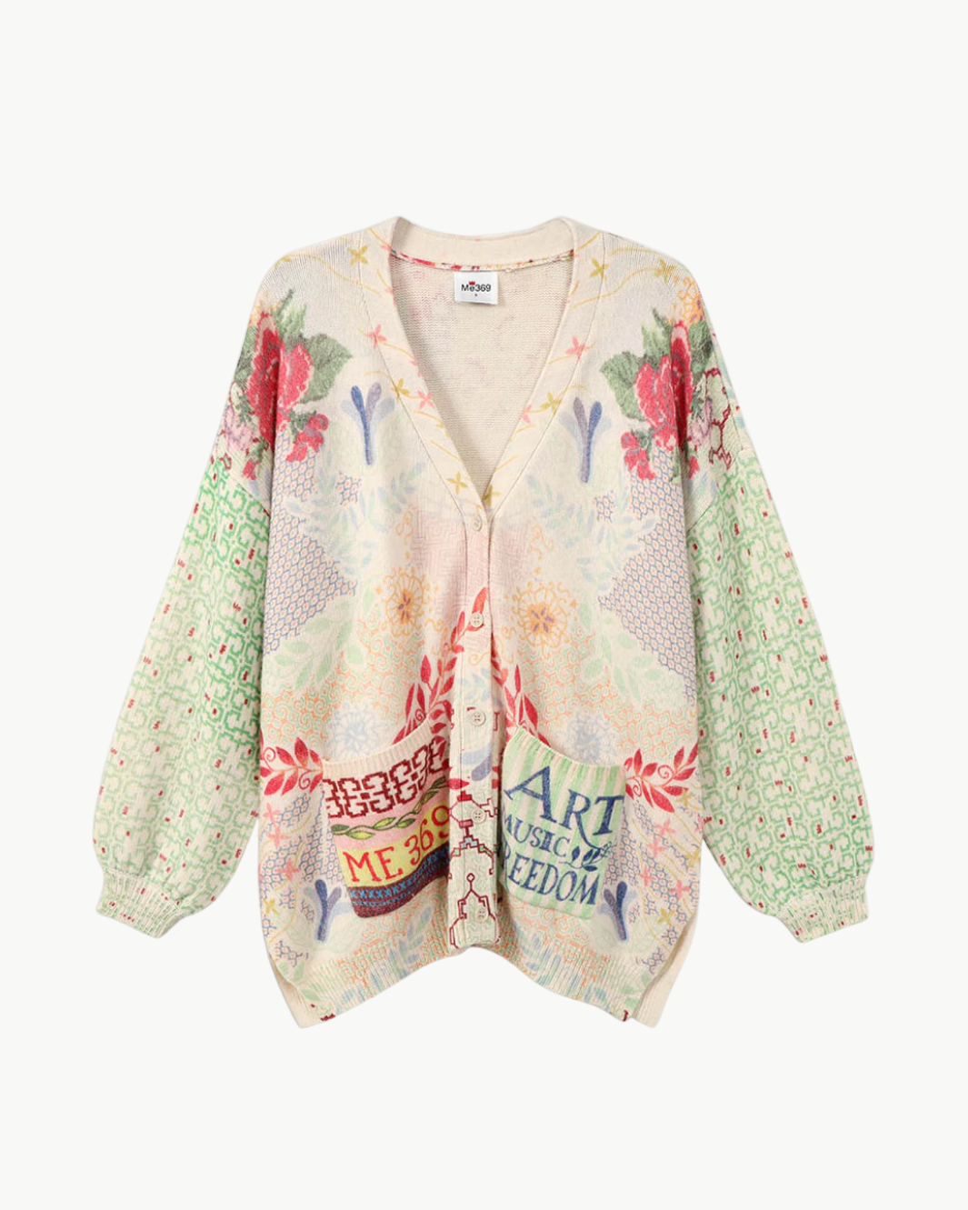 Me369 LIV LONG PRINTED CARDIGAN at Romi Boutique