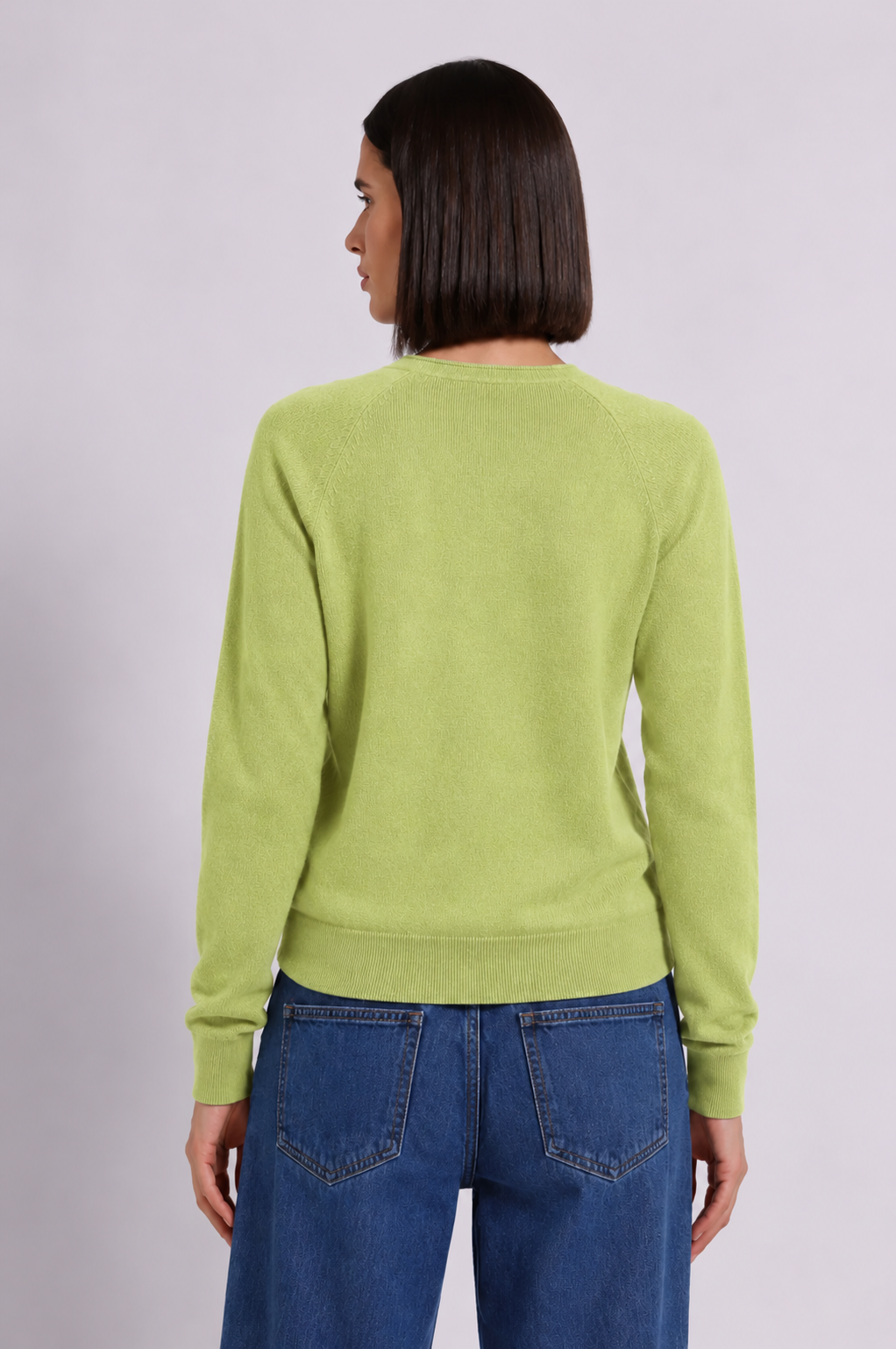 Minnie Rose Cashmere Long Sleeve Shrunken V Neck at Romi Boutique