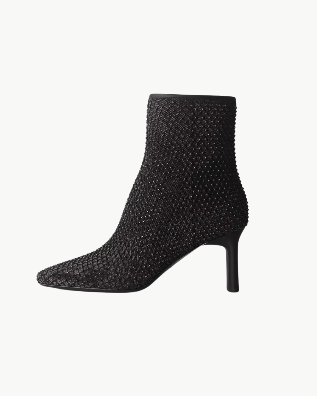 AJA DIAMANTE MESH BOOT IN BLACK DENIM