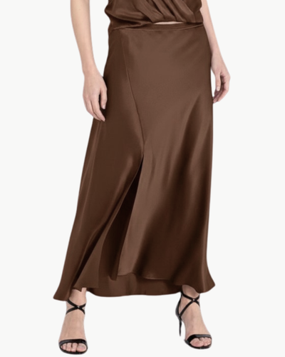 GO SLIT DIFFERENCE SKIRT IN ESPRESSO