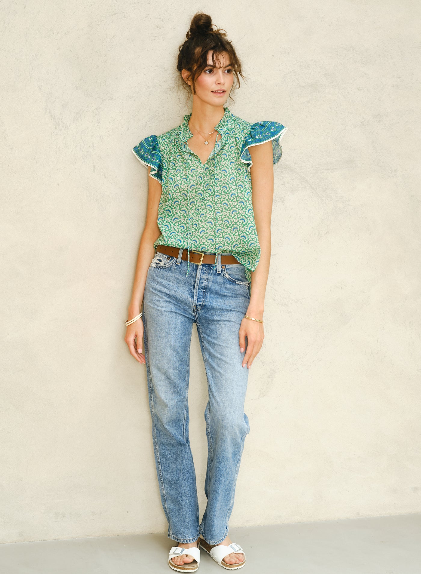 DANA PRINT TOP IN GREEN