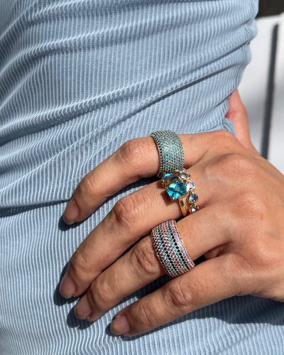 BILLIONAIRE RING IN AQUAMARINE