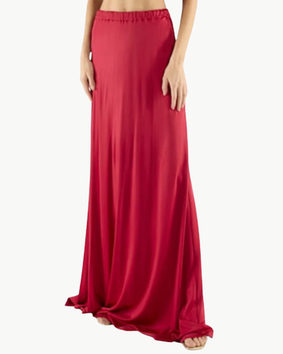 CHRIS JERSEY MAXI SKIRT IN SCARLET RED
