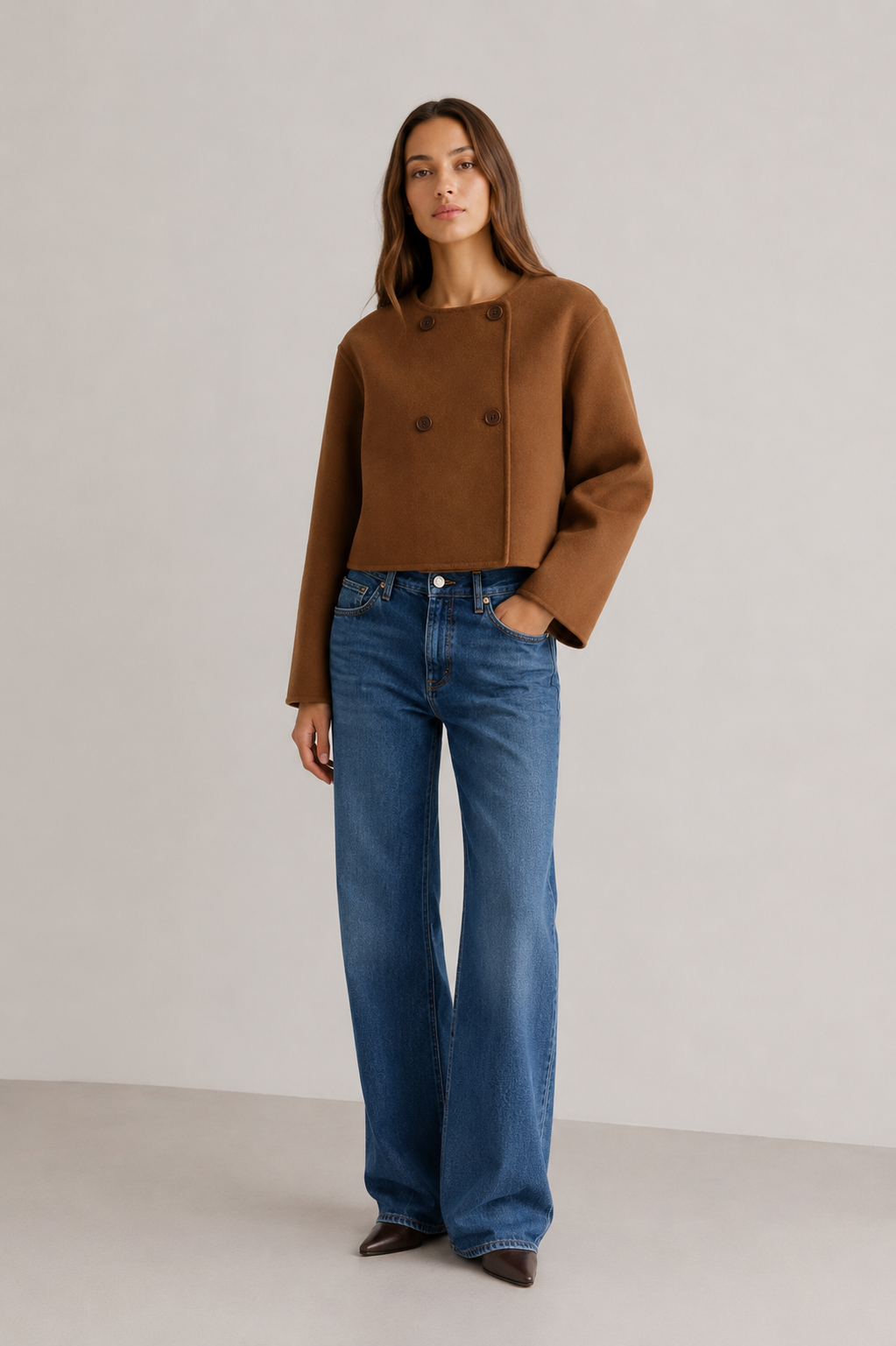 Floren Cropped Double Breasted Jacket