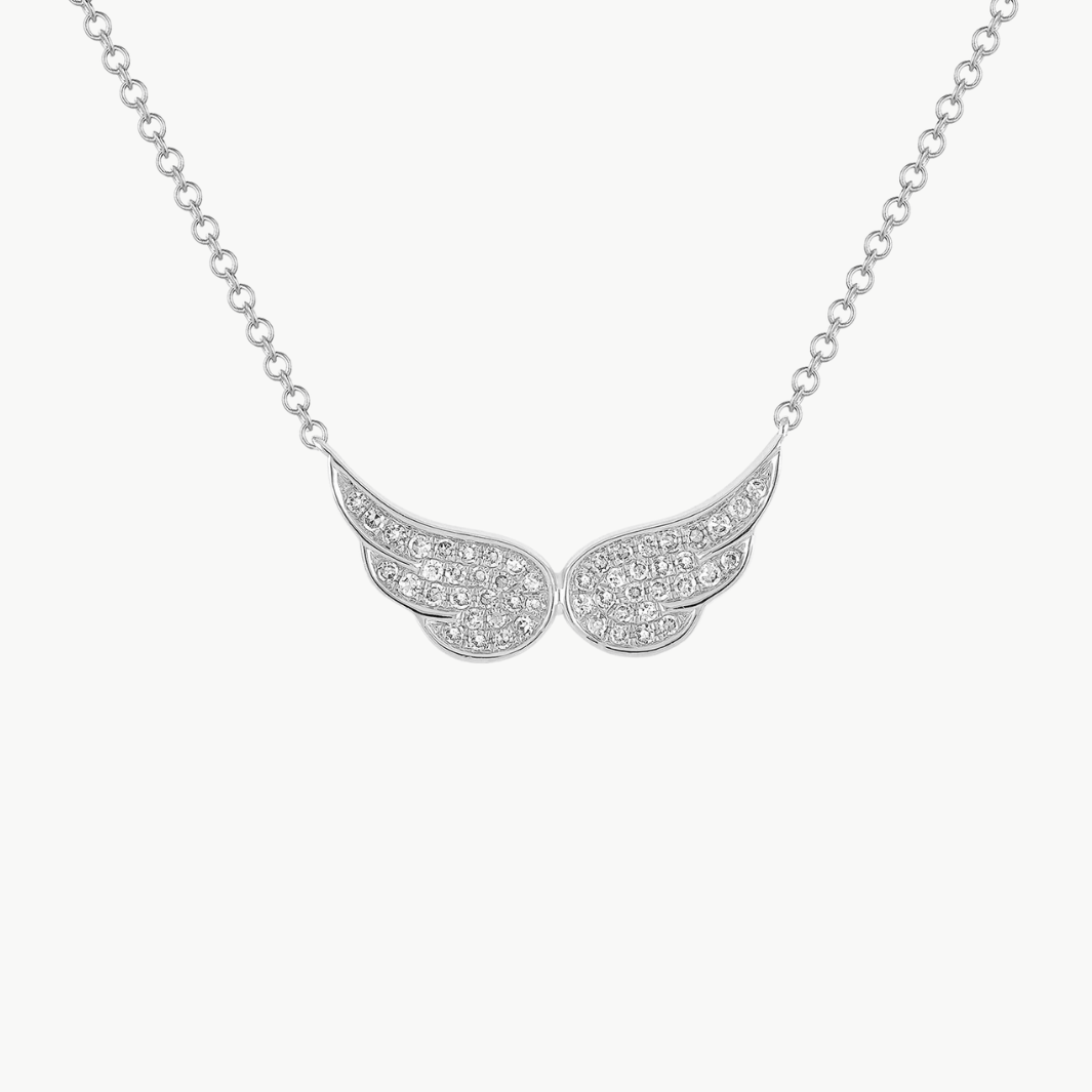 DIAMOND DOUBLE ANGEL WING IN WHITE GOLD