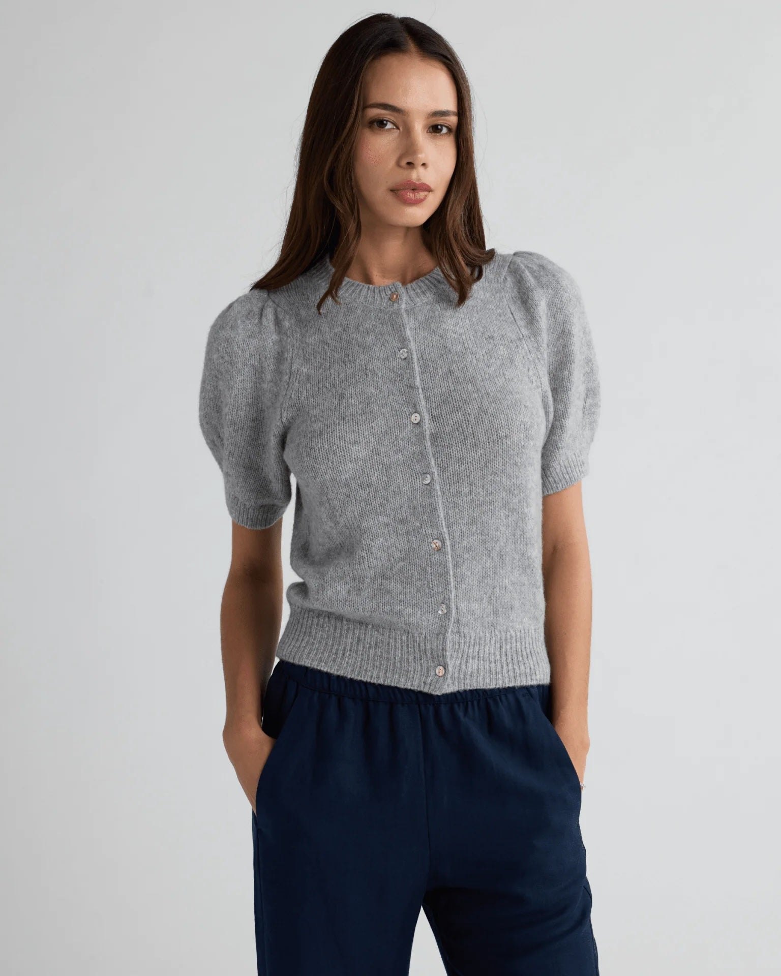 W.Cashmere Sheila Short Sleeve Cardigan at Romi Boutique