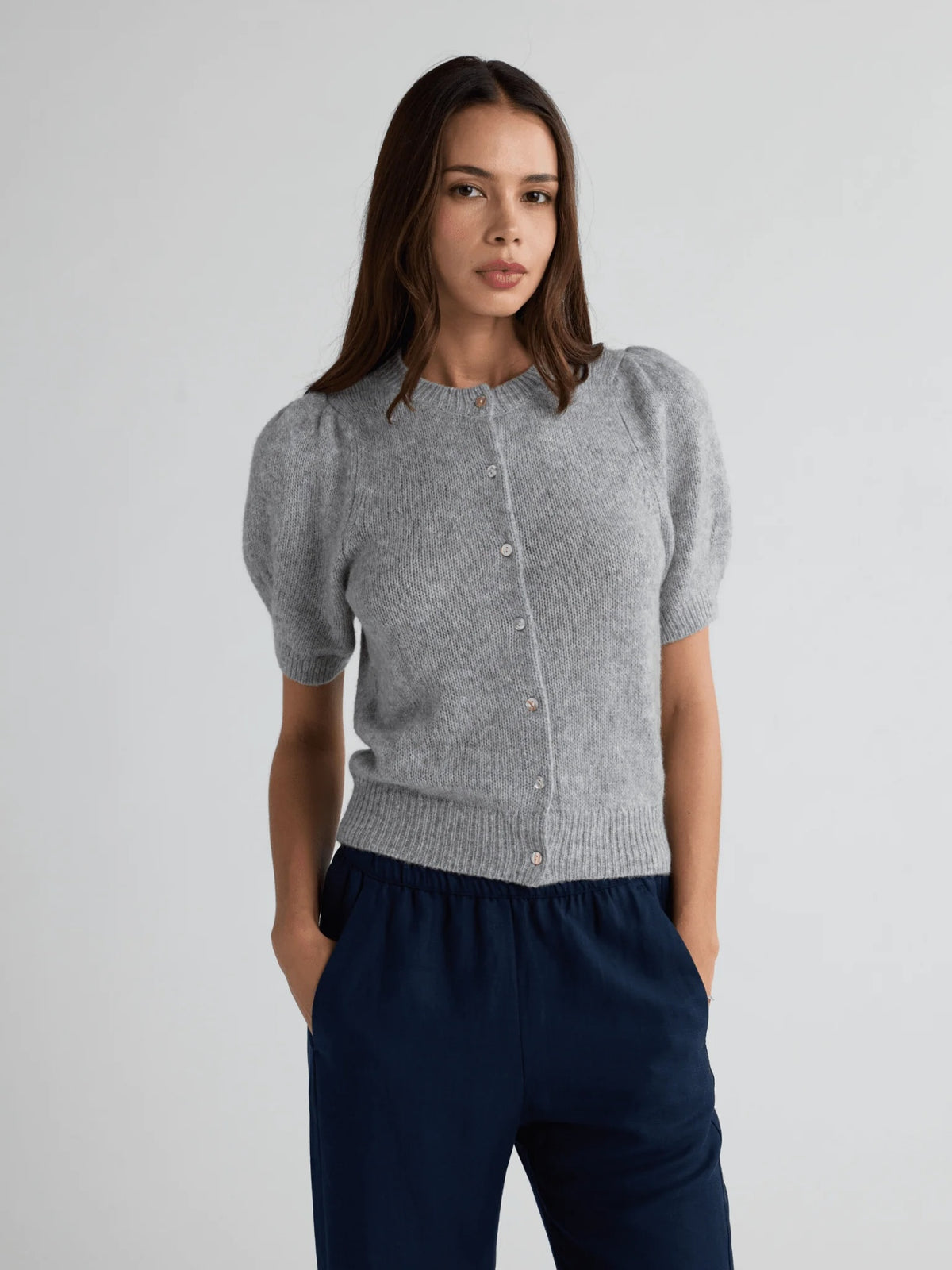 W.Cashmere Sheila Short Sleeve Cardigan at Romi Boutique