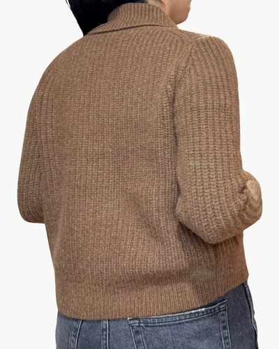 TESSEN CARDIGAN IN DARK CAMEL
