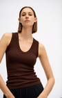 Enza Costa TEXTURED RIB SLEEVELESS U at Romi Boutique