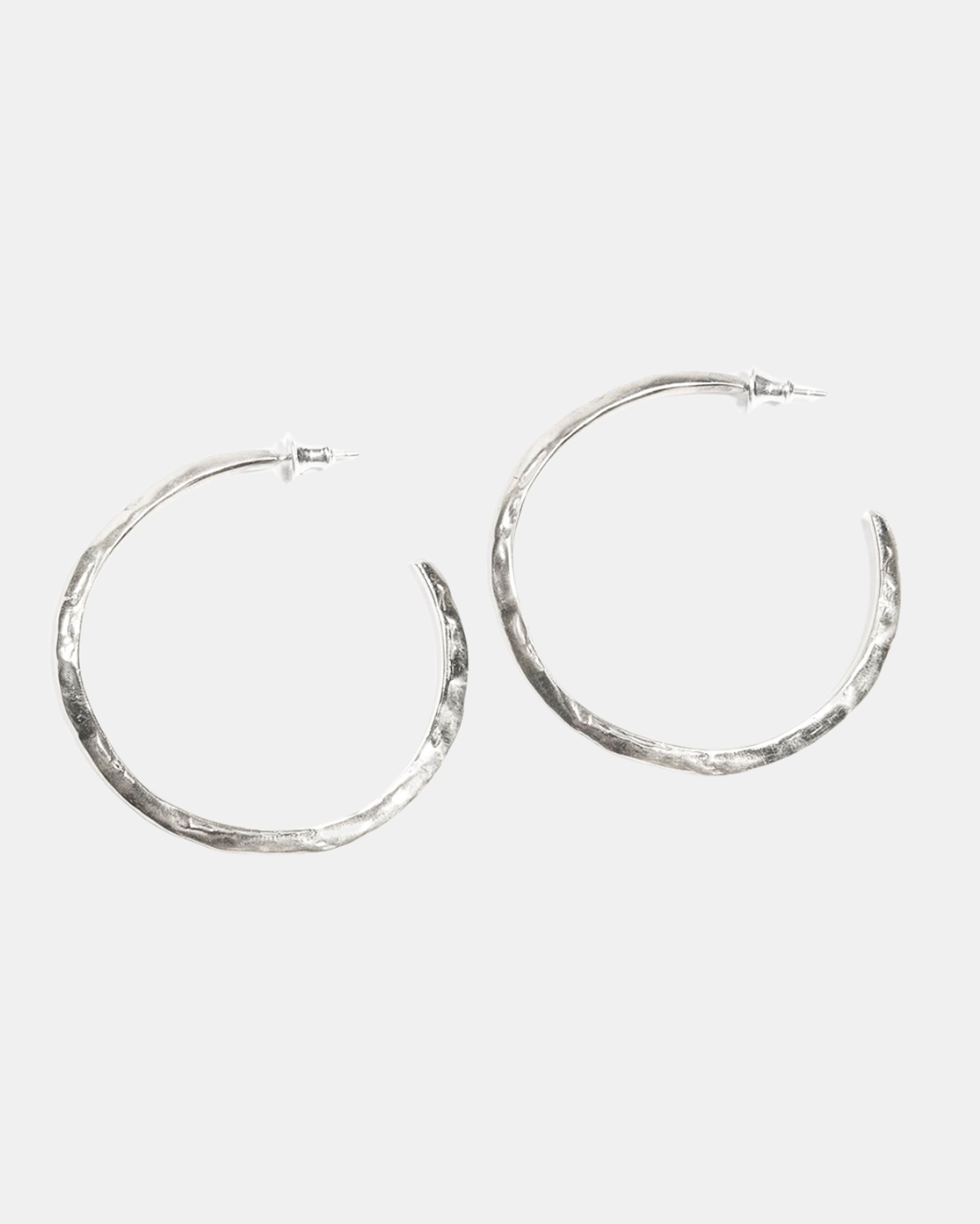 CRATER HOOP EARRINGS IN STERLING SILVER - Romi Boutique