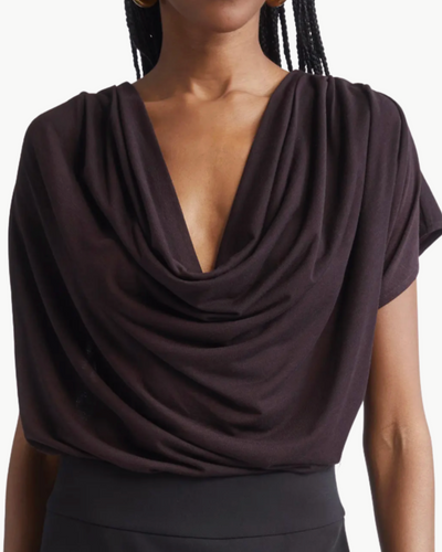 DOROTHY KNIT COWL NECK TOP IN BLACKBERRY