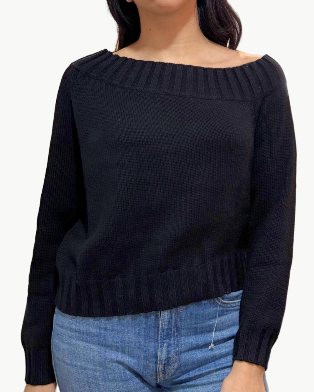 ASYMMETRIC NECKLINE SWEATER