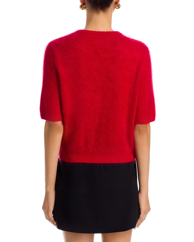 JADA BRUSHED SHORT-SLEEVE CREWNECK IN RED