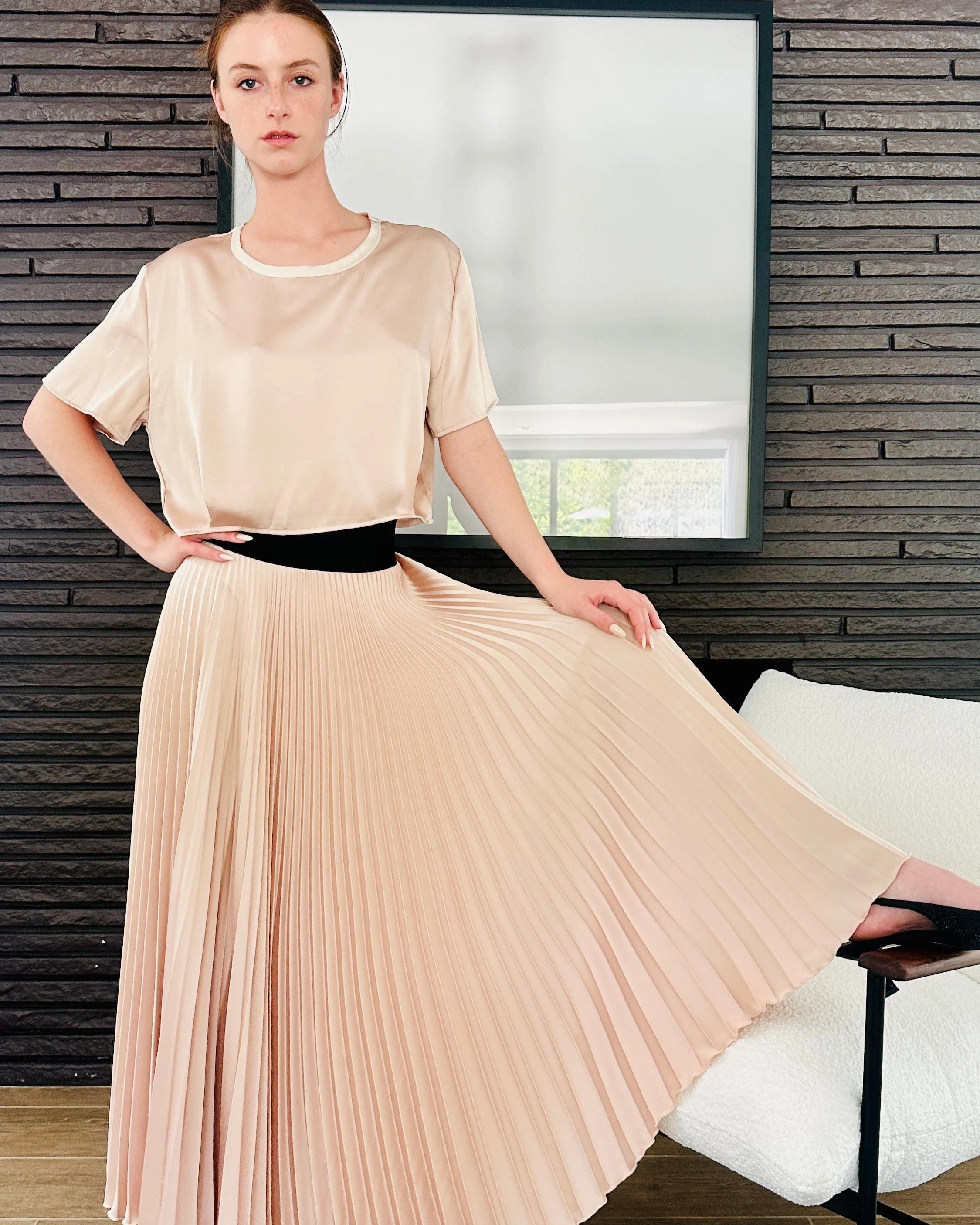 Loyd/Ford Classic Satin Skirt at Romi Boutique