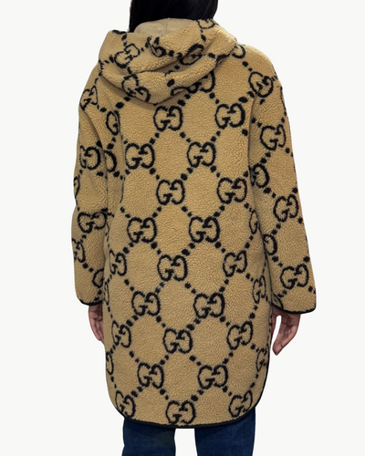 CARIBOU HOODED JACKET IN BEIGE AND CHOCOLATE