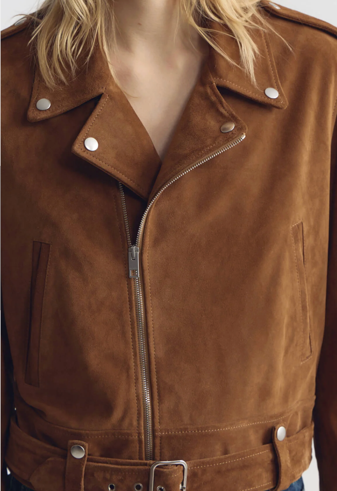 Nili Lotan Evel Biker Suede Jacket at Romi Boutique
