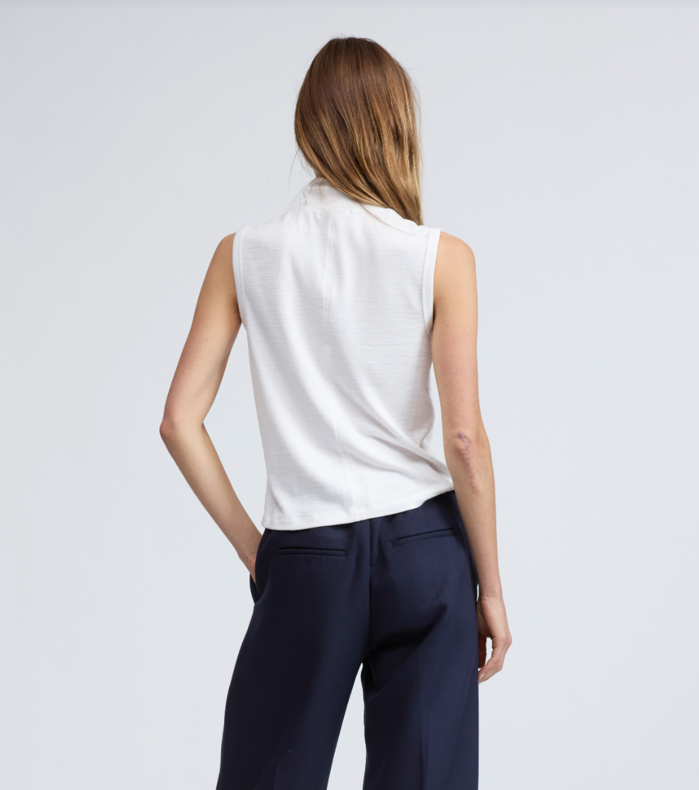 THE KNIT TNECK TANK IN WHITE
