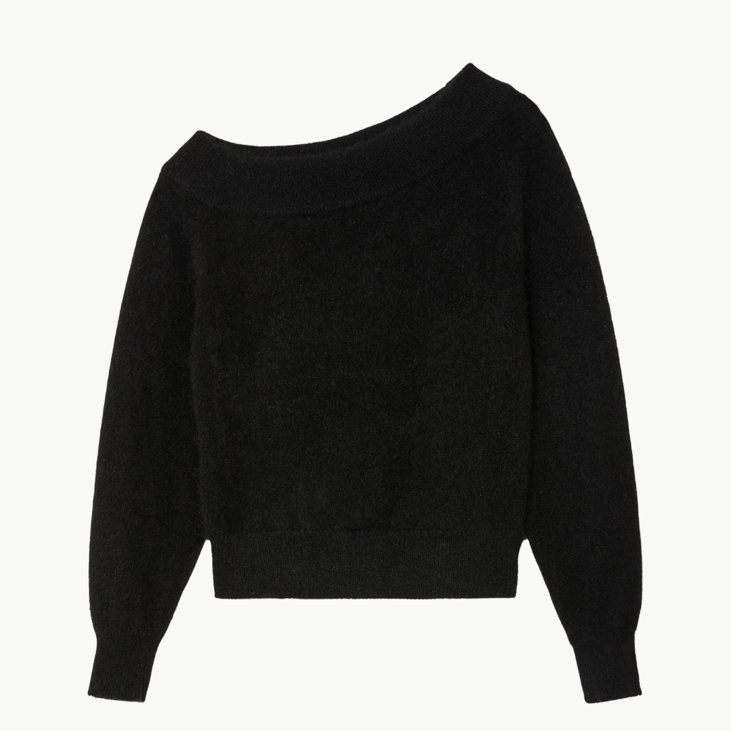 White & Warren BRUSHED CASHMERE OFF THE SHOULDER TOP at Romi Boutique