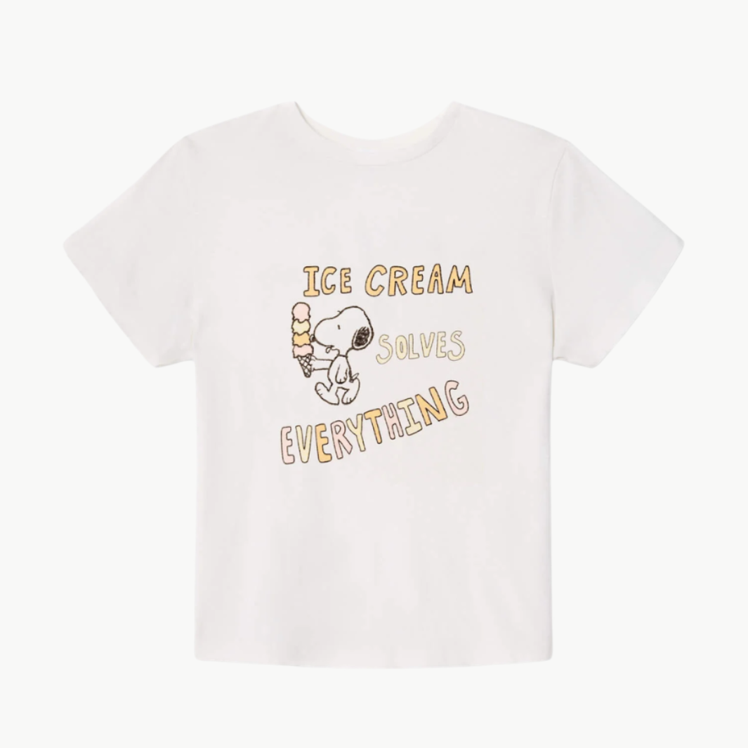 Re/Done Classic Tee Snoopy Ice Cream at Romi Boutique