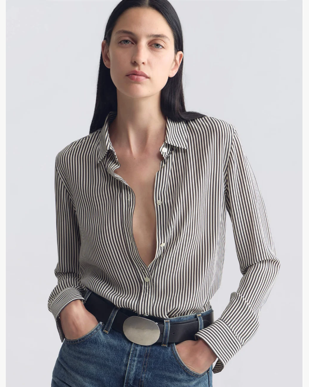 Nili Lotan Gaia Silk Shirt at Romi Boutique
