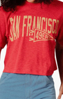 Junk Food 49ERS DUAL THREAT MOCK CROP at Romi Boutique