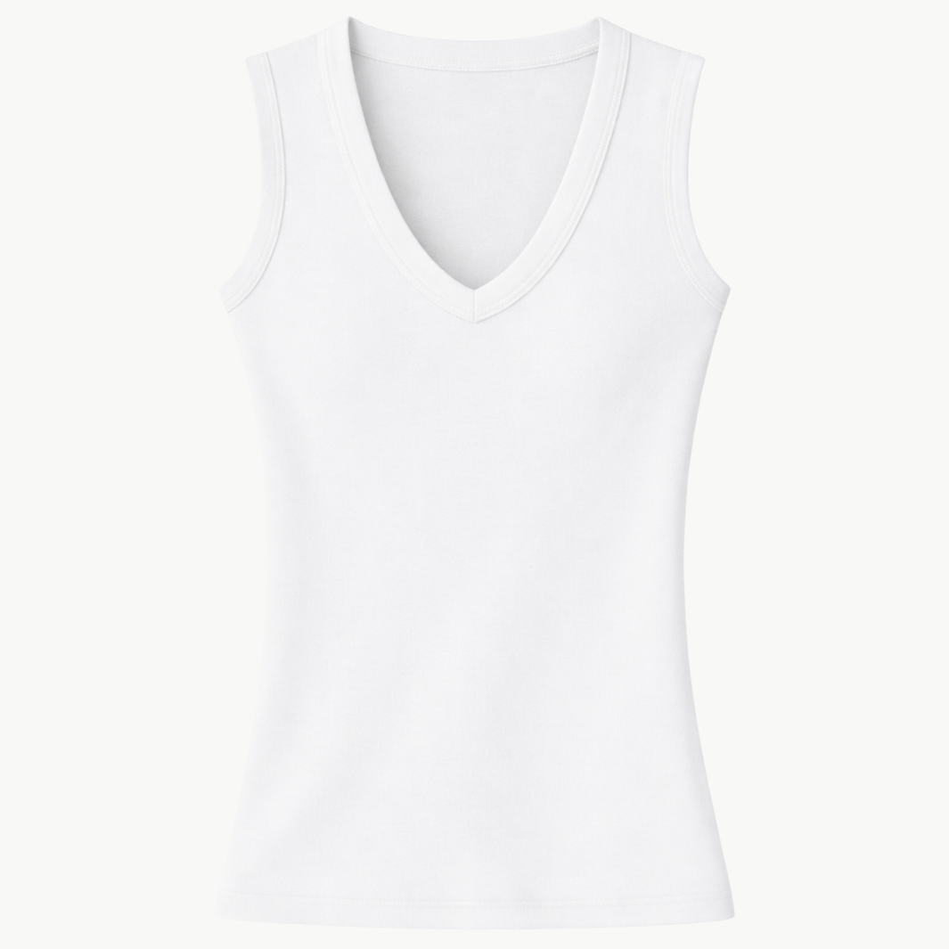 Enza Costa SUPIMA COTTON SLEEVELESS V at Romi Boutique