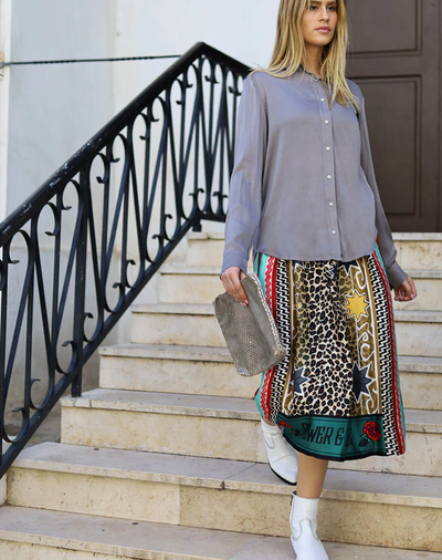 HAILEY PRINTED SKIRT IN YELLOW