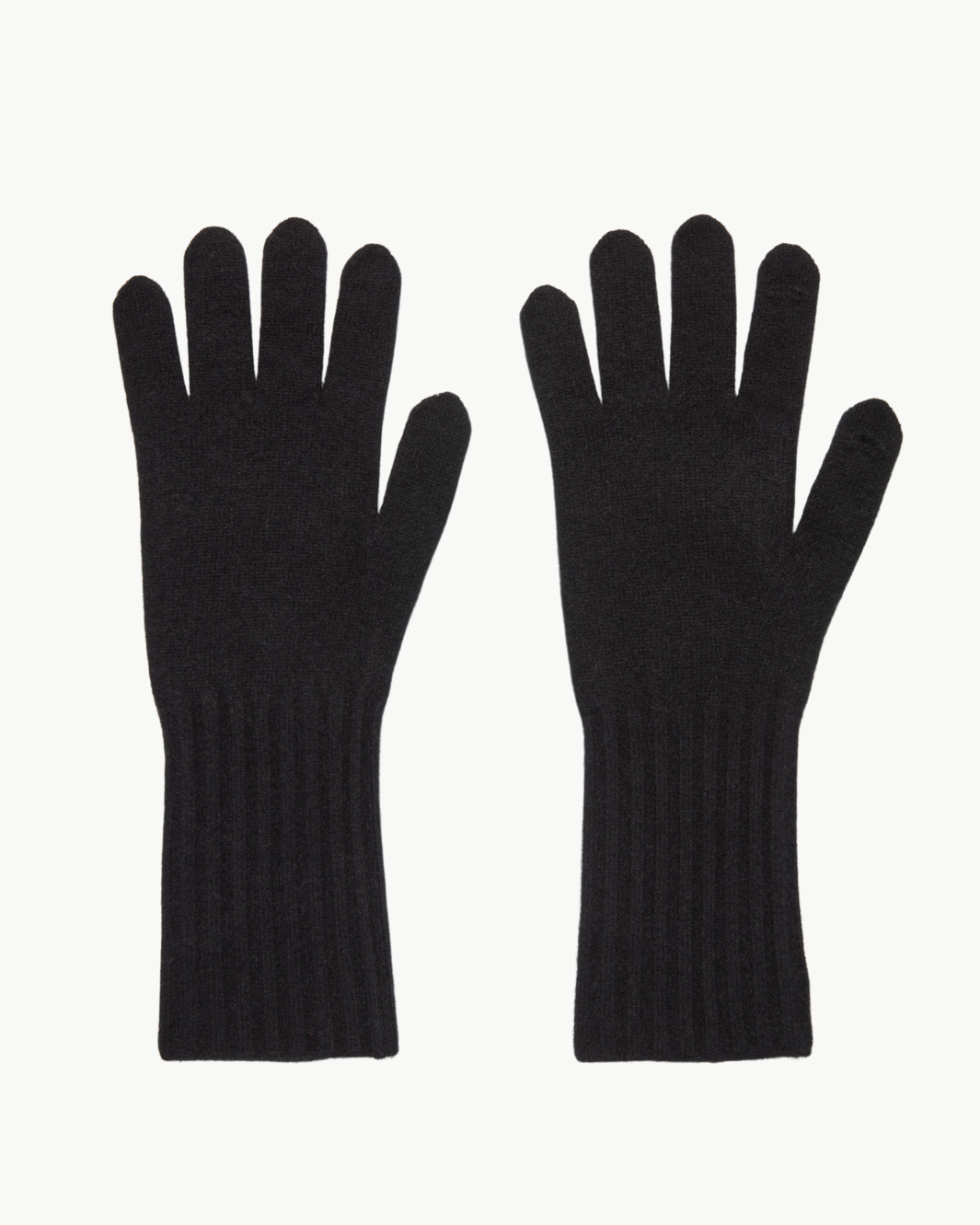 BOILED CASHMERE KNIT GLOVE IN BLACK - Romi Boutique