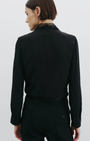 Nili Lotan ZOLA LACE/SILK SHIRT IN BLACK at Romi Boutique