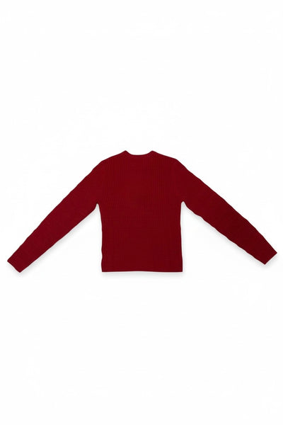 CASHMERE TEXTURED HENLEY IN DEEP CRIMSON