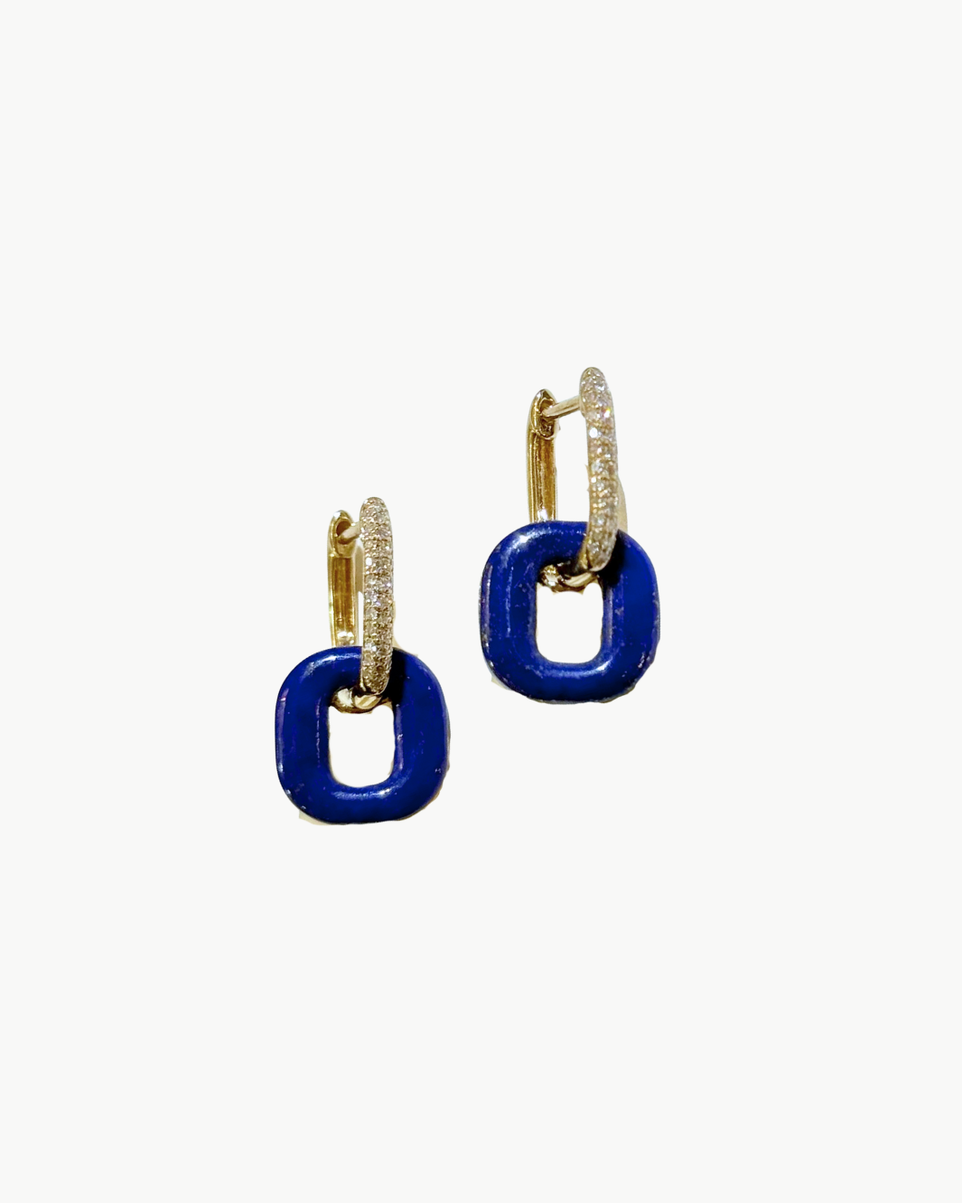 DOOR KNOB EARRING IN BLUE LAPIS - Romi Boutique