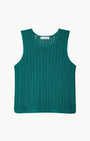 White & Warren LOFTY COTTON CROCHET SLEEVELESS TANK at Romi Boutique