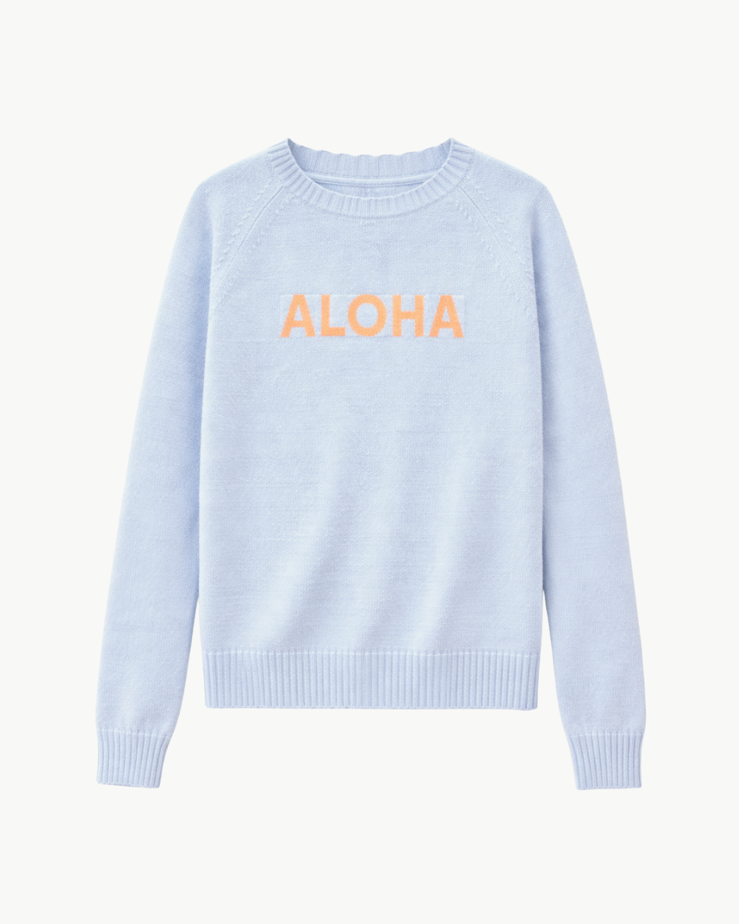 COLORI CUSTOM FRAYED CREW "ALOHA" at Romi Boutique