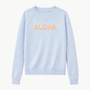 COLORI CUSTOM FRAYED CREW "ALOHA" at Romi Boutique