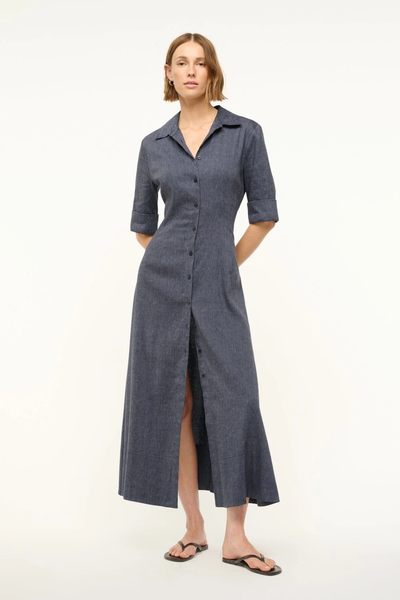 JOAN LINEN DRESS IN CHAMBRAY