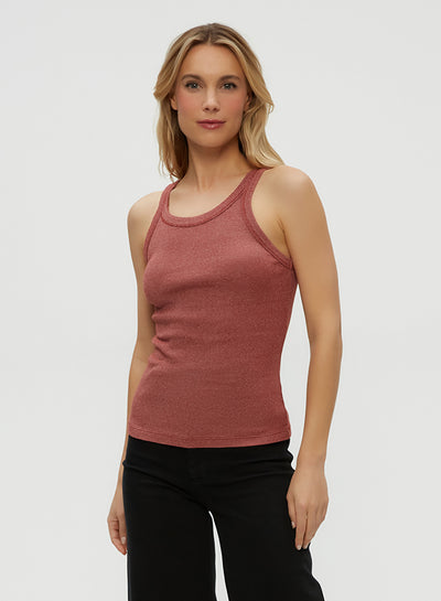NICOLE SHINE TANK IN MUSE