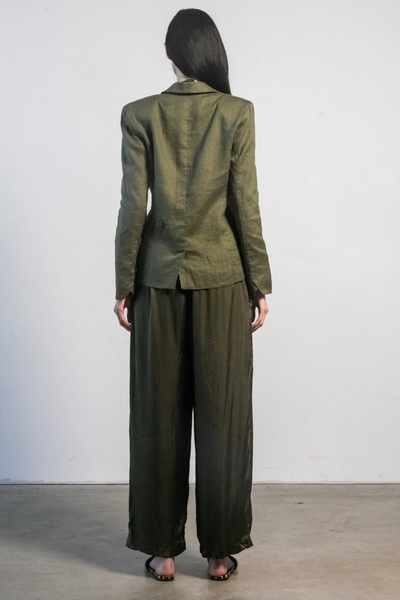 PARIS LINEN JACKET IN OLIVE