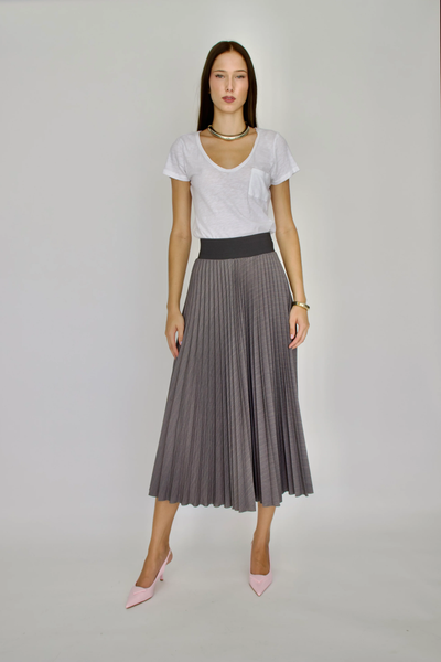 PINSTRIPE SKIRT IN GREY