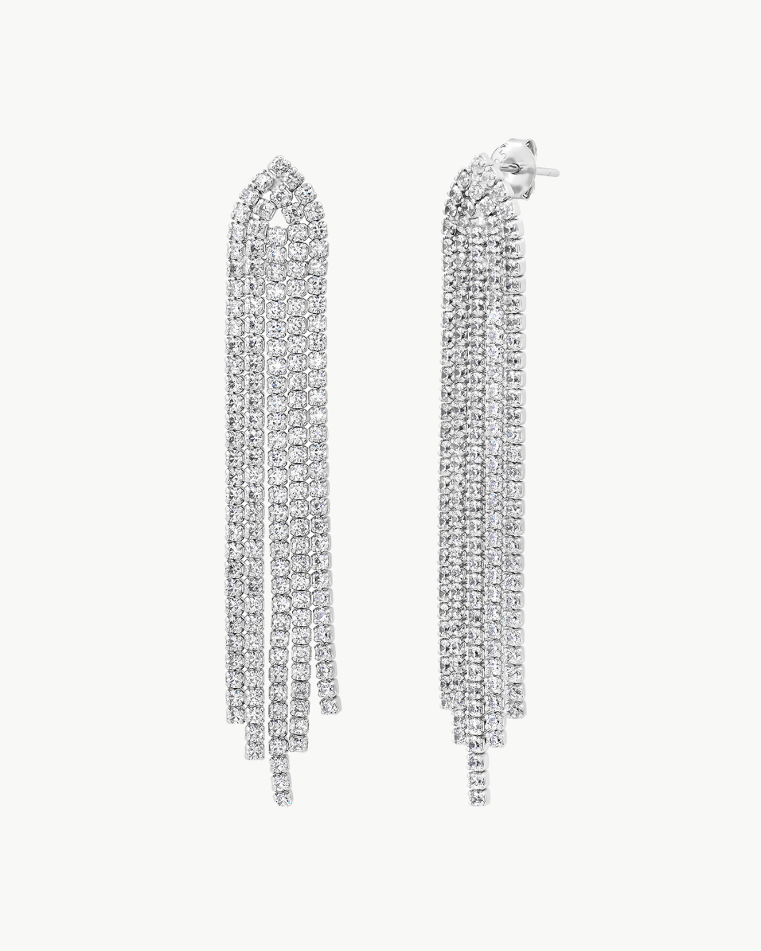 CZ FRINGE EARRINGS IN CLEAR - Romi Boutique