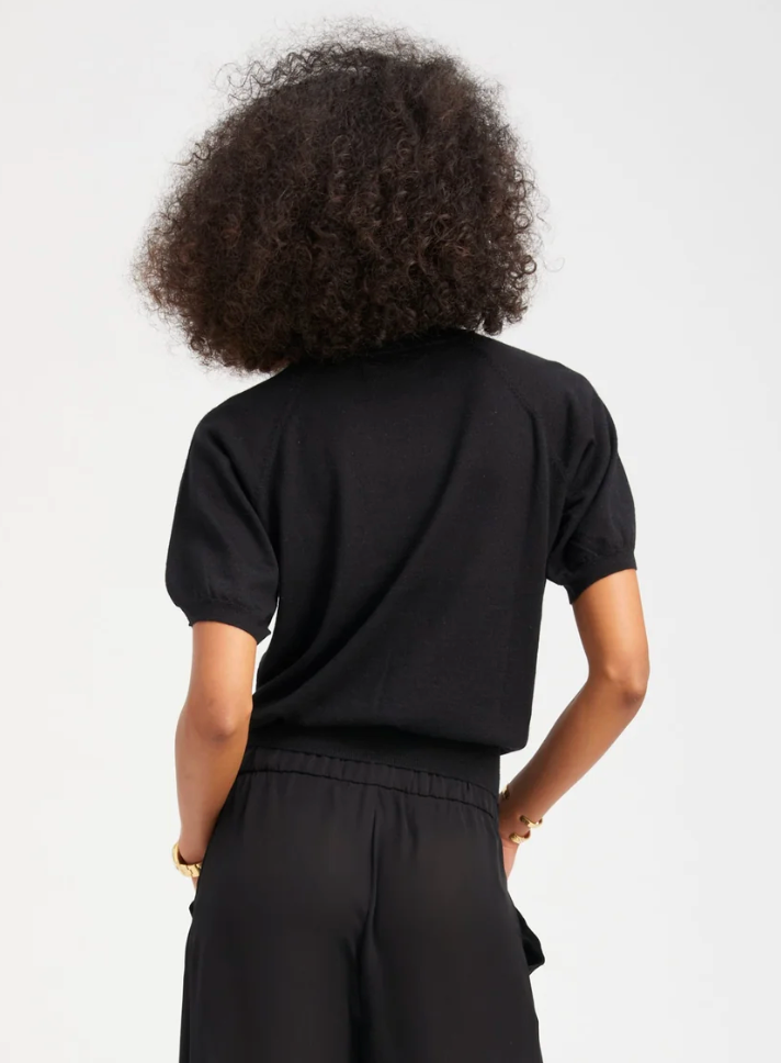 SPRWMN CASHMERE SHORT SLEEVE RAGLAN SWEATER at Romi Boutique